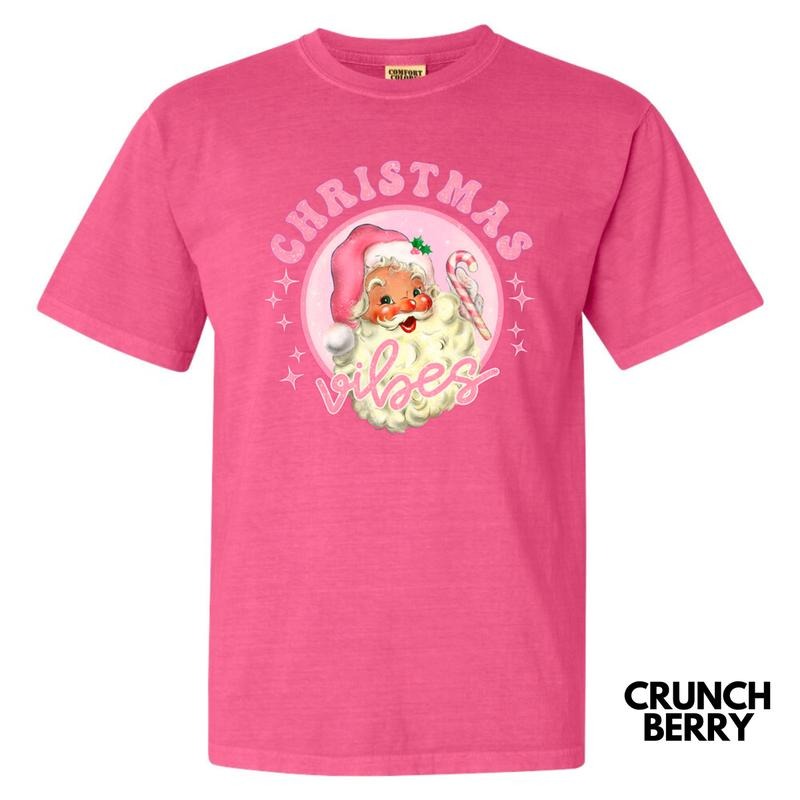 Christmas Vibes Retro Santa Comfort Colors T-Shirt Hoodie, Sweatshirt | HypeDripTees.com