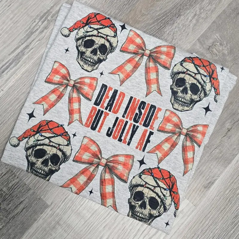 Christmas inside but Jolly Graphic Tee or Sweatshirt Hoodie | HypeDripTees.com
