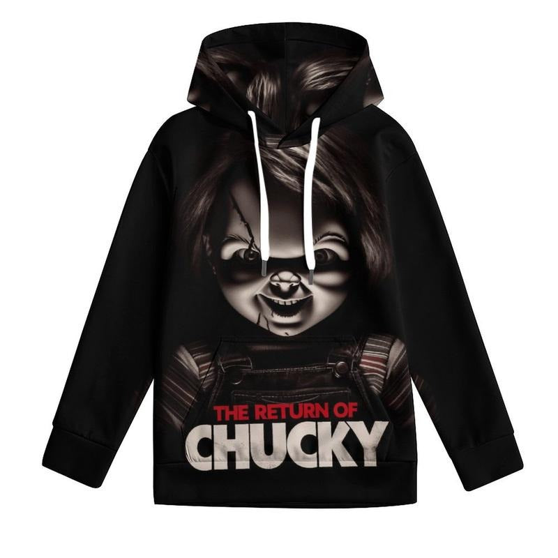 Chucky Doll Hoodie Sweatshirt for Boys Girls Pullover Hooded with Kangaroo Pocket T-Shirts | HypeDripTees.com