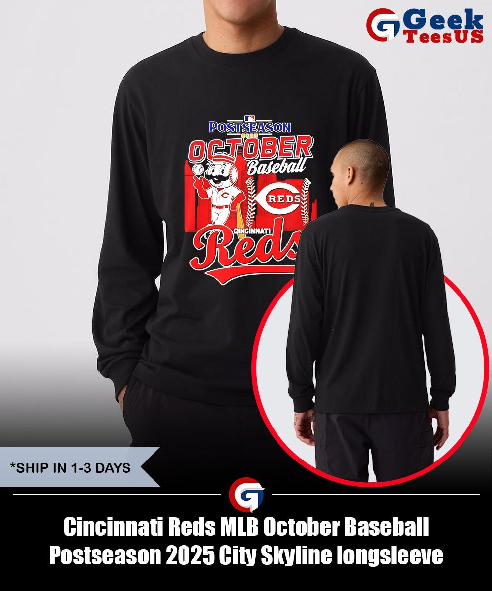 Cincinnati Reds MLB October Baseball Postseason 2025 City Skyline shirt