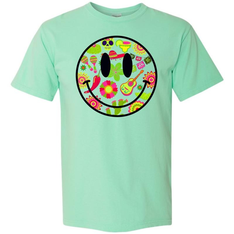 Cinco Ready Happy Face Comfort Colors T-Shirt 'NLB' Hoodie, Sweatshirt | HypeDripTees.com