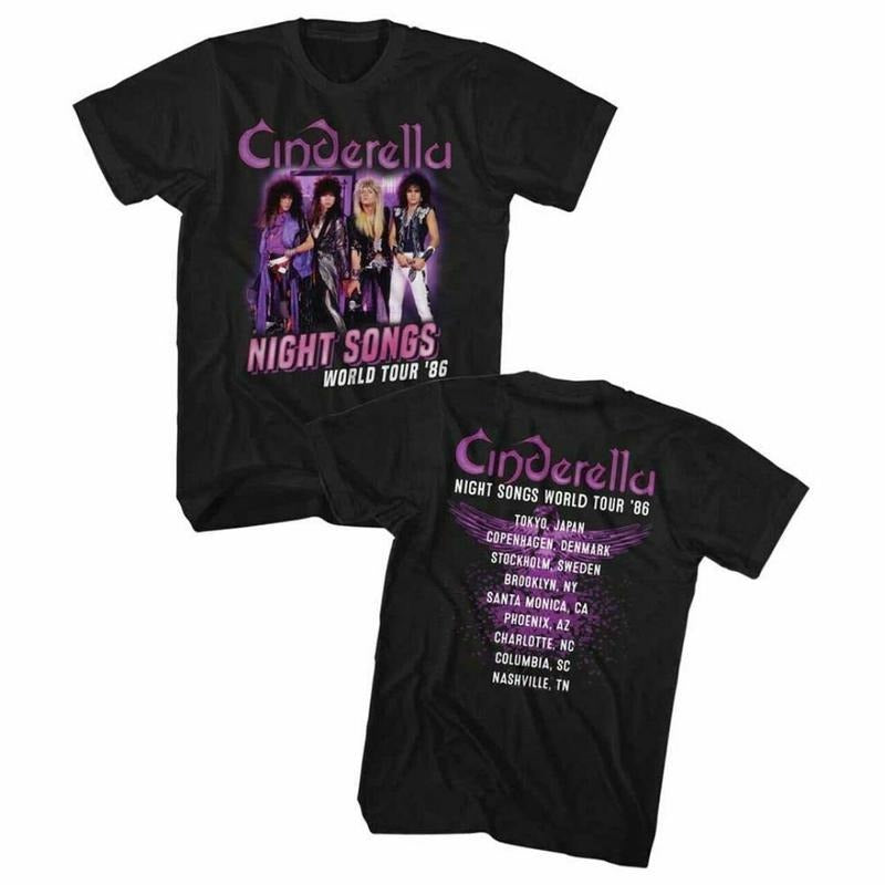 Cinderella Rock Band T-shirt, Night Songs World Tour '86 Shirt Hoodie, Sweatshirt | HypeDripTees.com