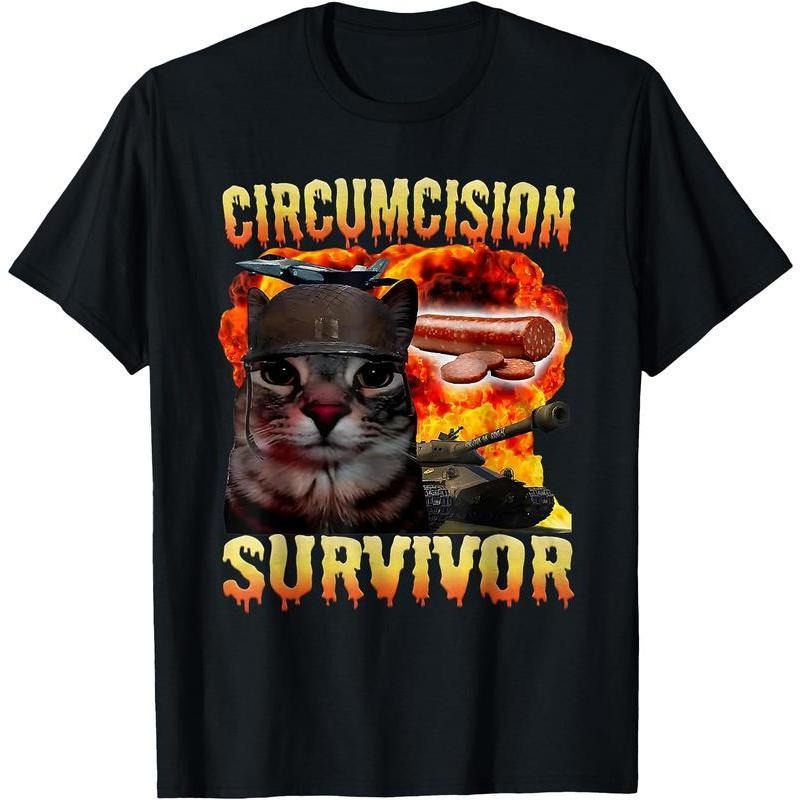 Circumcision Survivor Funny Oddly Specific Cat Meme Cats T-Shirt Hoodie, Sweatshirt | HypeDripTees.com