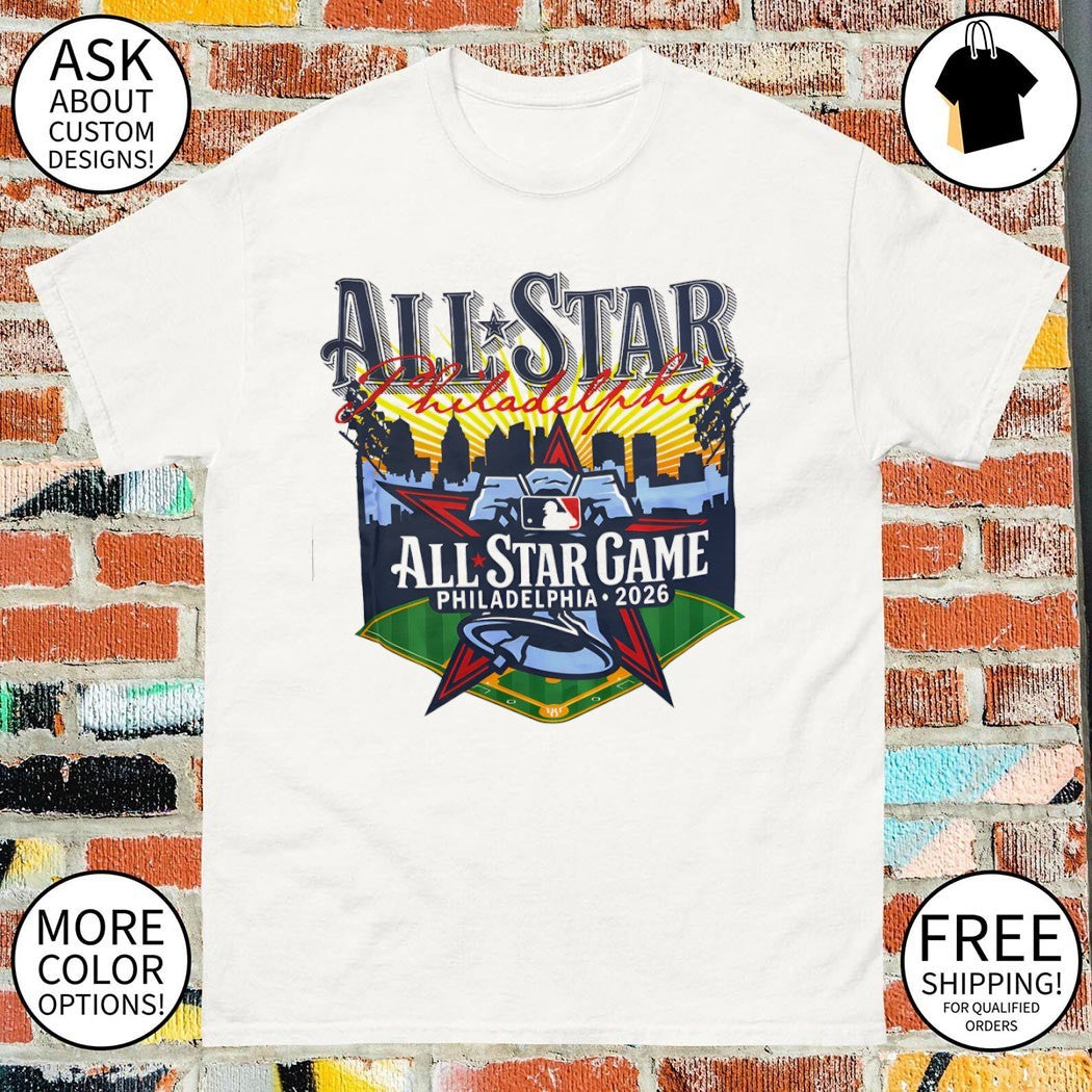 City Skyline Philadelphia Phillies Baseball MLB 2026 All Star Game logo shirt