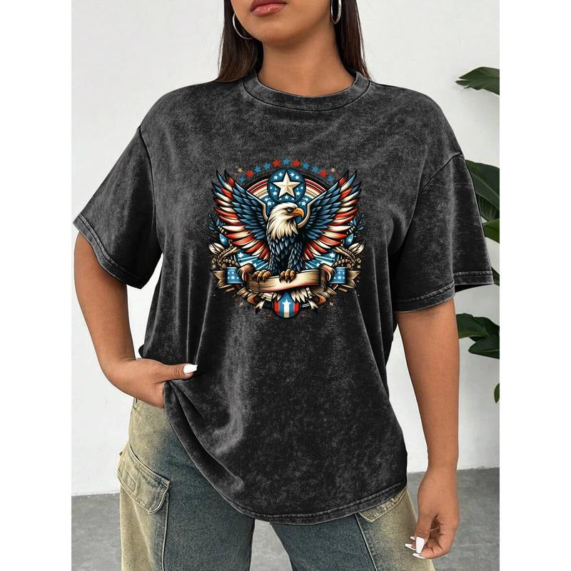 Classic American - styled Washed T - shirt: Iconic Eagle Graphic Hoodie, Sweatshirt | HypeDripTees.com