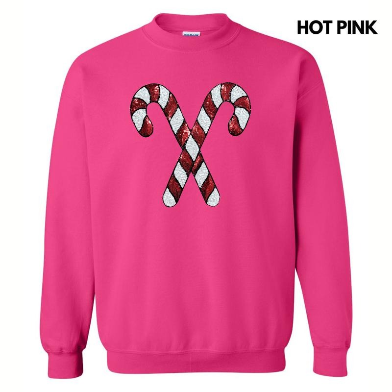 Classic Candy Cane Sequin Patch Sweatshirt T-Shirts, Hoodie | HypeDripTees.com