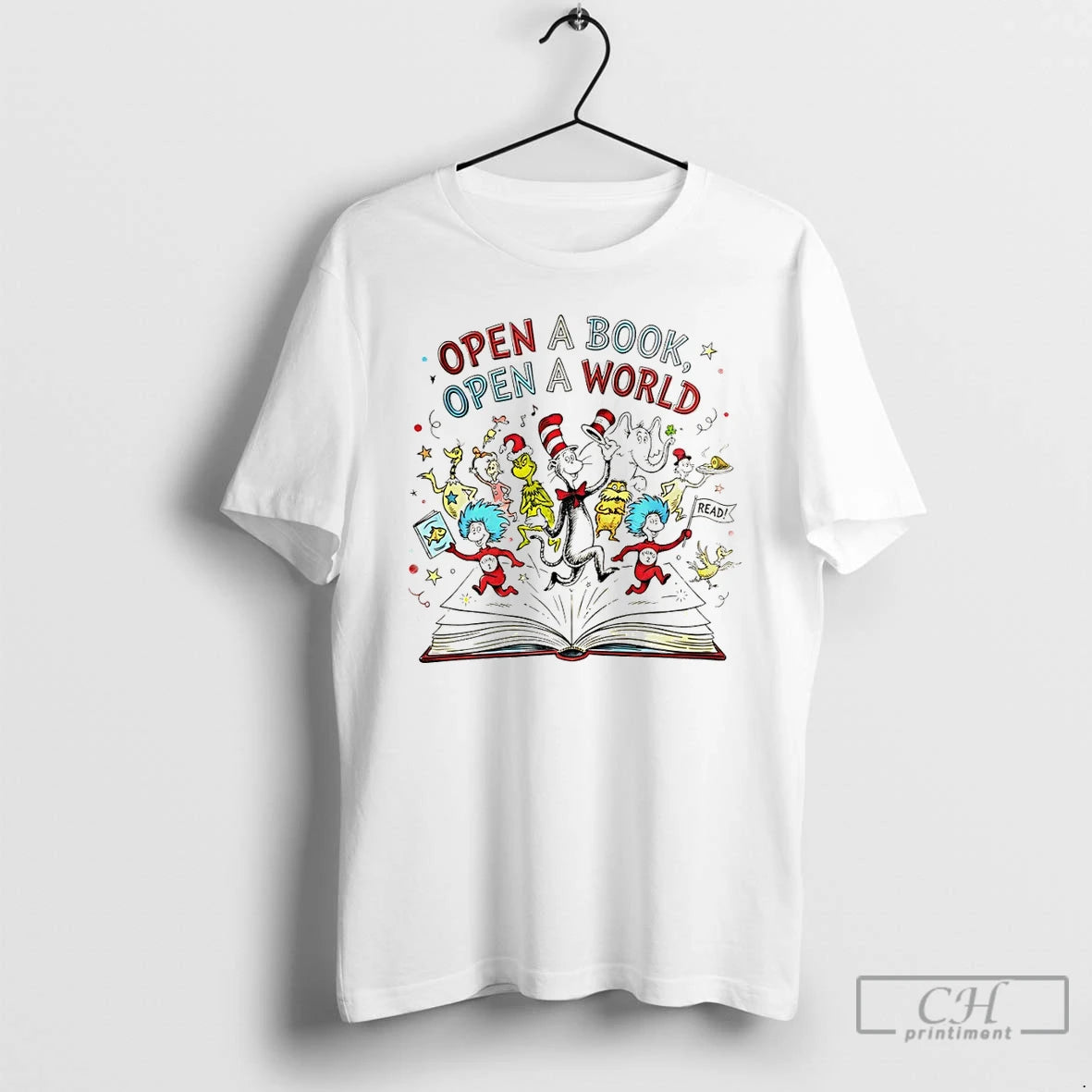Classic Cat In The Hat Open A Book Open A World 2026 T Shirts Sweater Hoodie, Sweatshirt | HypeDripTees.com