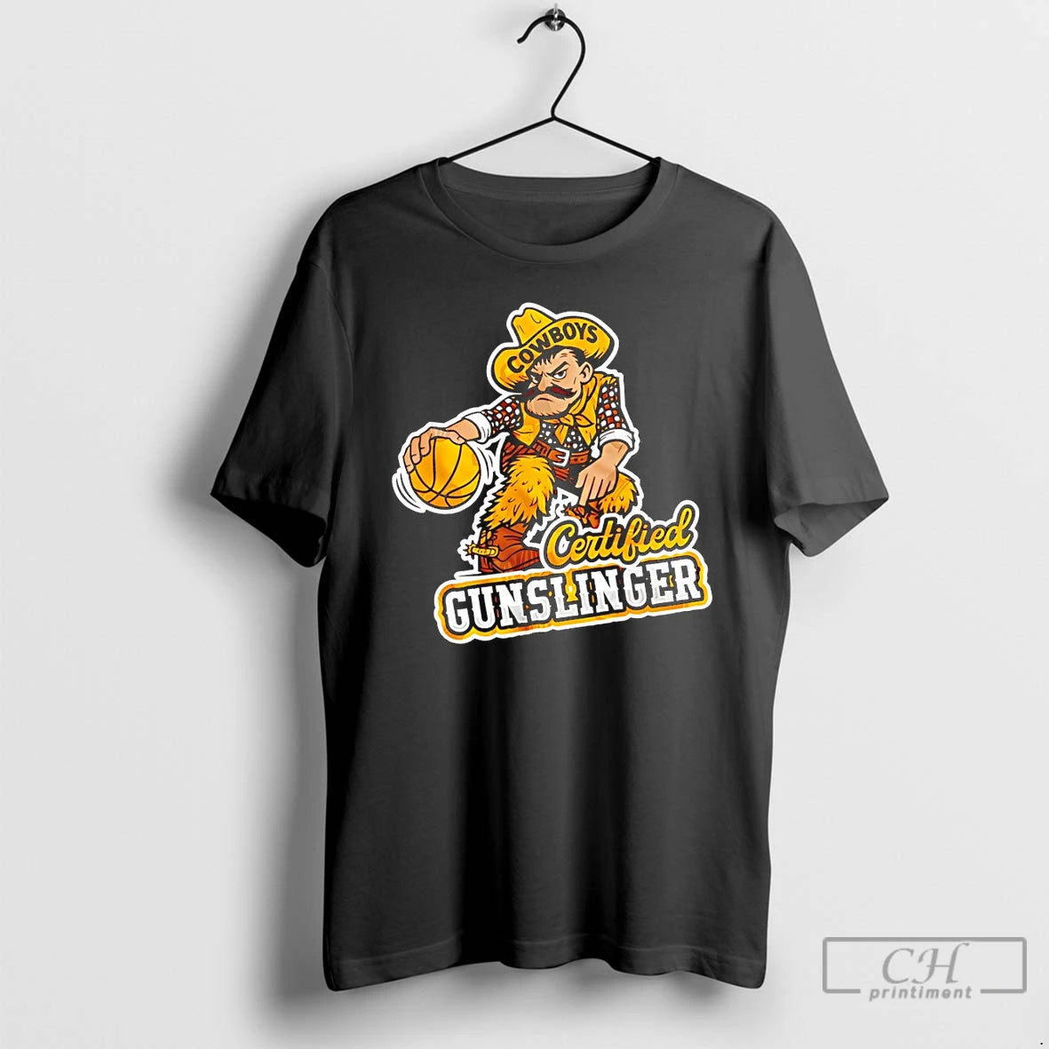Classic Certified Gunslinger Wyoming Cowboys Basketball Mascot Vintage Logo T-Shirts, Hoodie, Sweatshirt | HypeDripTees.com