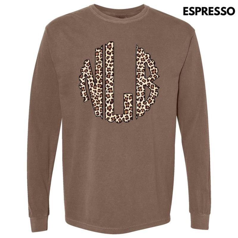 Classic Cheetah Monogram Long Sleeve Comfort Colors T-Shirt 'NLB' Hoodie, Sweatshirt | HypeDripTees.com
