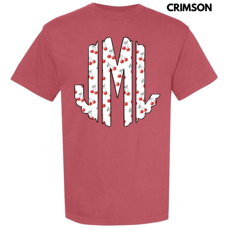 Classic Cherries Monogram Comfort Colors T-Shirt 'NLB' Hoodie, Sweatshirt | HypeDripTees.com
