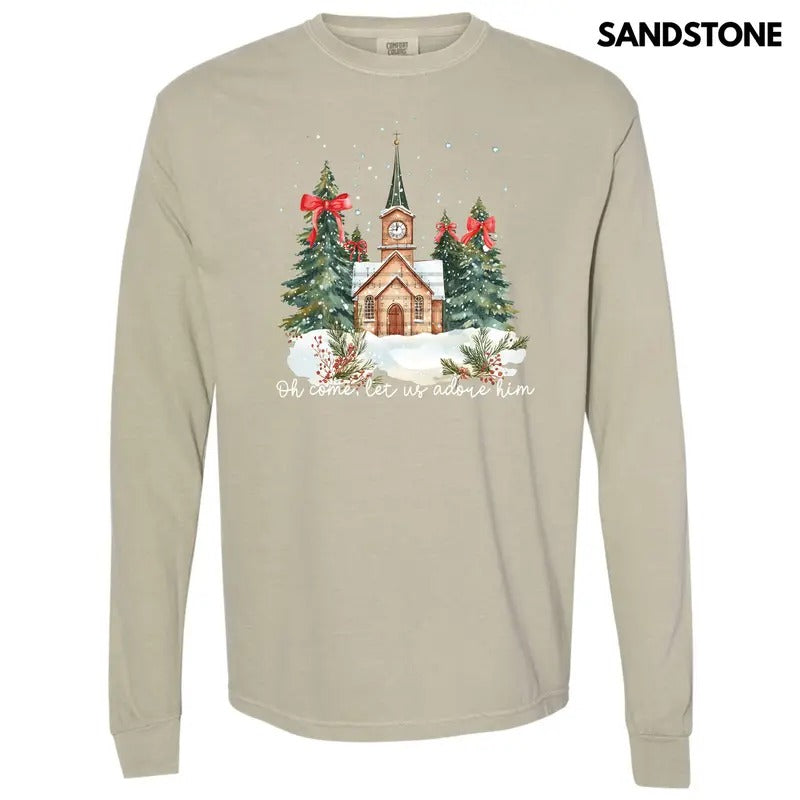 Classic Christmas Church Long Sleeve Comfort Colors T-Shirt 'NLB' Hoodie, Sweatshirt | HypeDripTees.com
