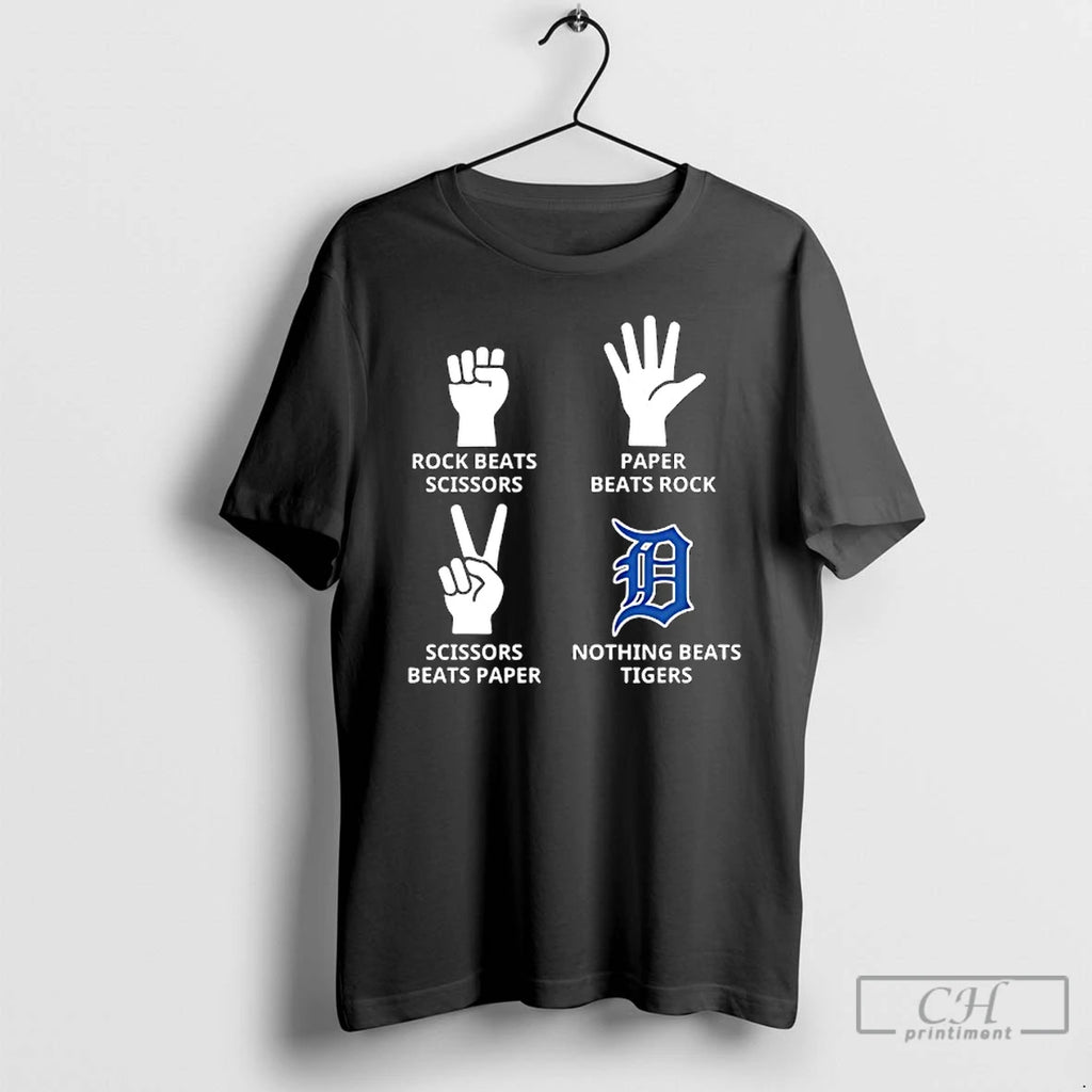 Classic Detroit Tiger Nothing Beats Rock Beats Scissors Paper Beats Rock Scissors Beats Paper