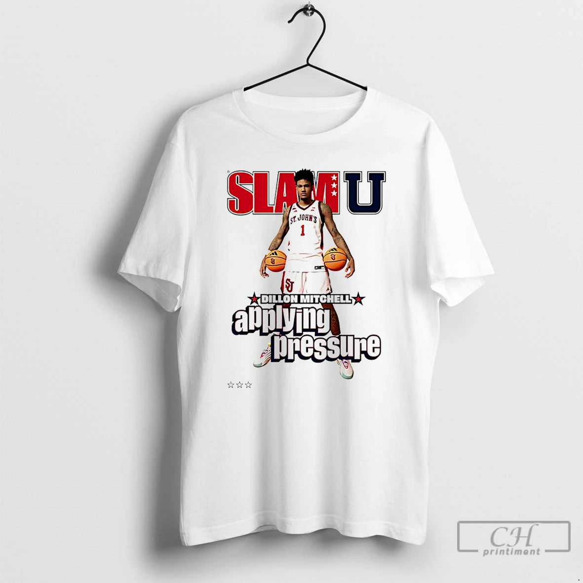 Classic Dillon Mitchell St Johns Red Storm Slamu Applying Pressure T-Shirts, Hoodie, Sweatshirt | HypeDripTees.com