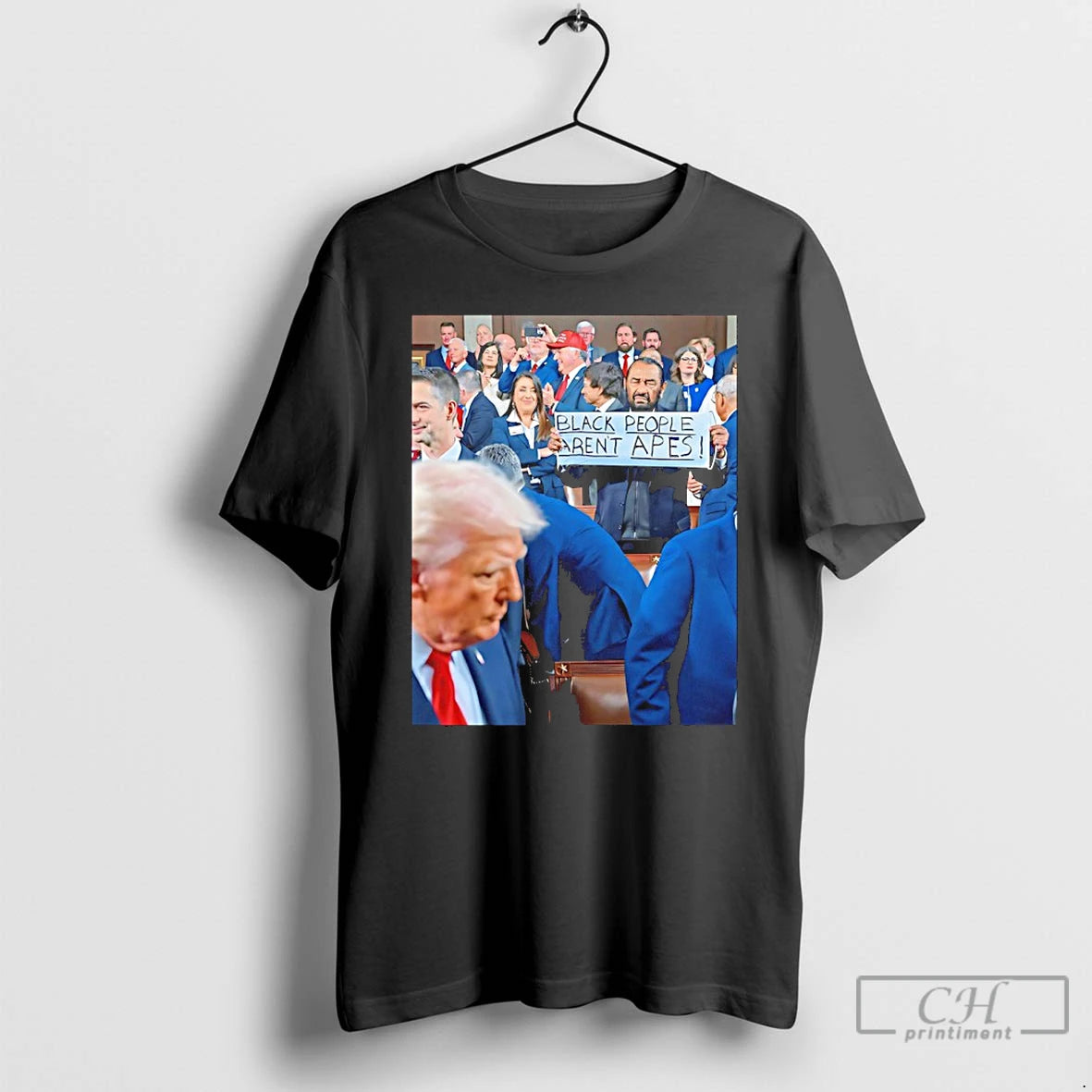 Classic Donald Trumps State Of The Union Black People Arent Apes Sign Photo T Shirts Hoodie, Sweatshirt | HypeDripTees.com