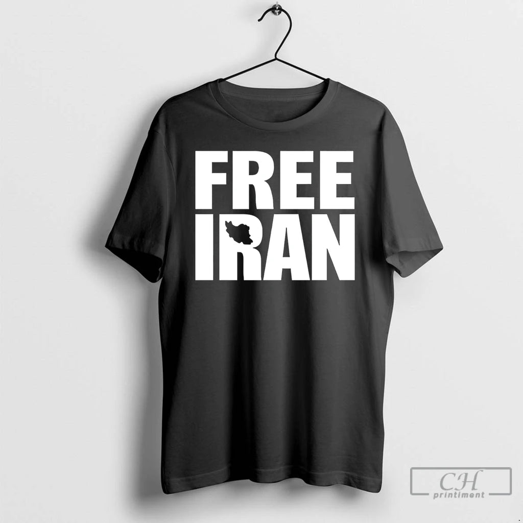 Classic Free Iran With Map Silhouette Minimalist Solidarity