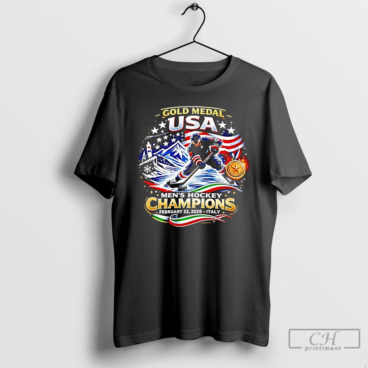 Classic Gold Medal Usa Mens Hockey Champions Italy 2026 Team Winter Olympic T Shirts Sweater Hoodie, Sweatshirt