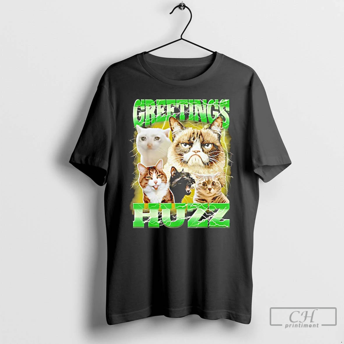 Classic Greetings Huzz Cats Meme T-Shirts, Hoodie, Sweatshirt | HypeDripTees.com