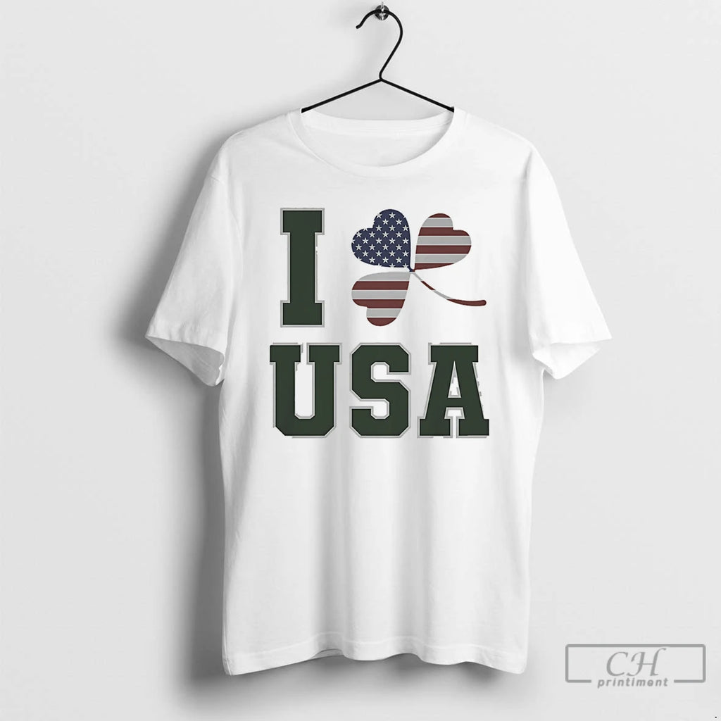 Classic I Love Usa St Patricks Day Heart