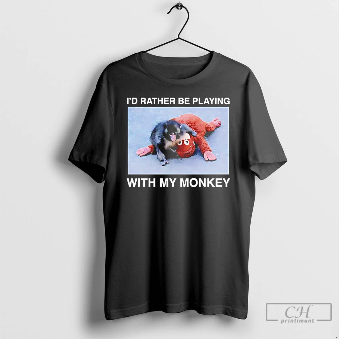 Classic Id Rather Be Playing With My Monkey Punch T-Shirts, Hoodie, Sweatshirt | HypeDripTees.com