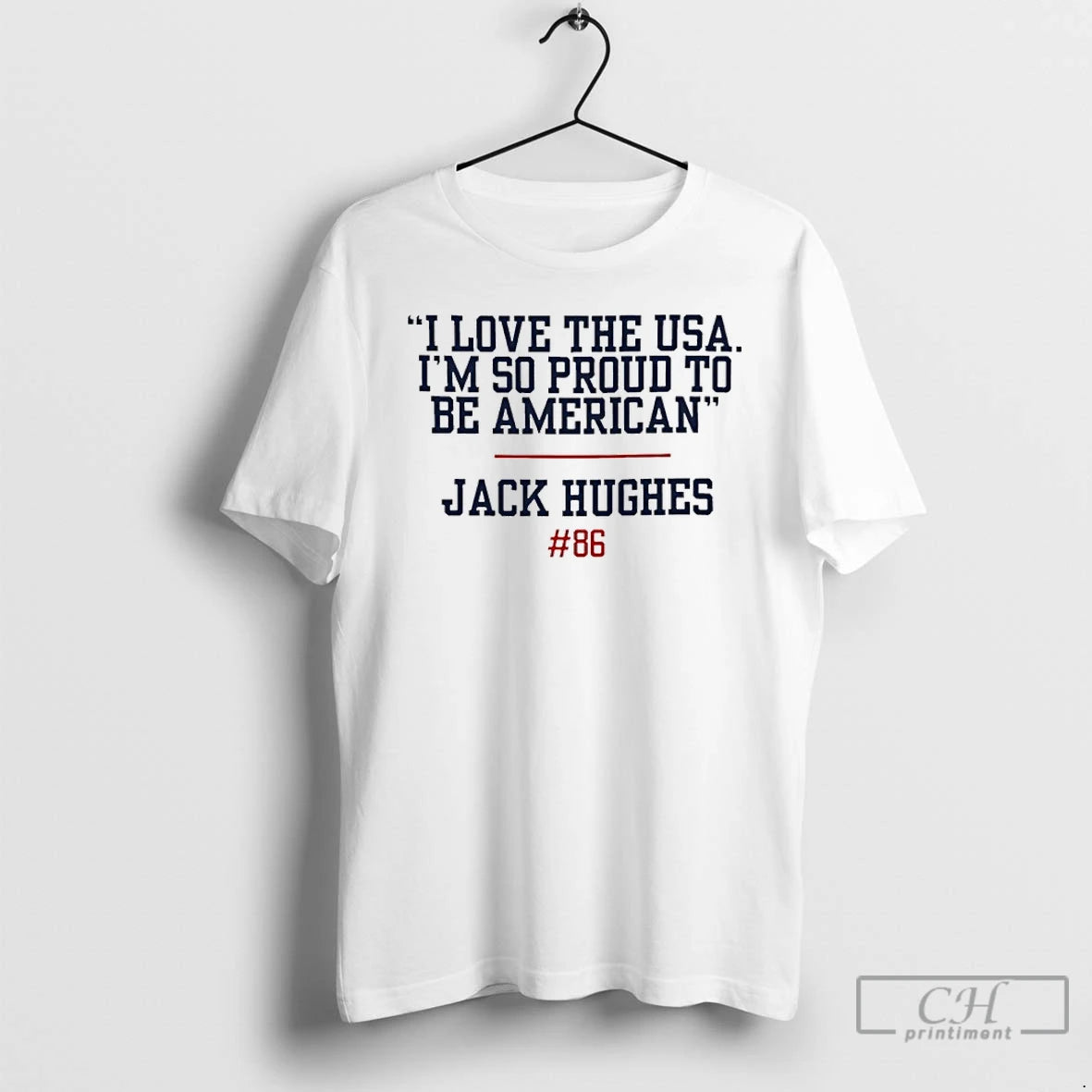 Classic Jack Hughes I Love The Usa Im So Proud To Be American T Shirts Hoodie, Sweatshirt | HypeDripTees.com