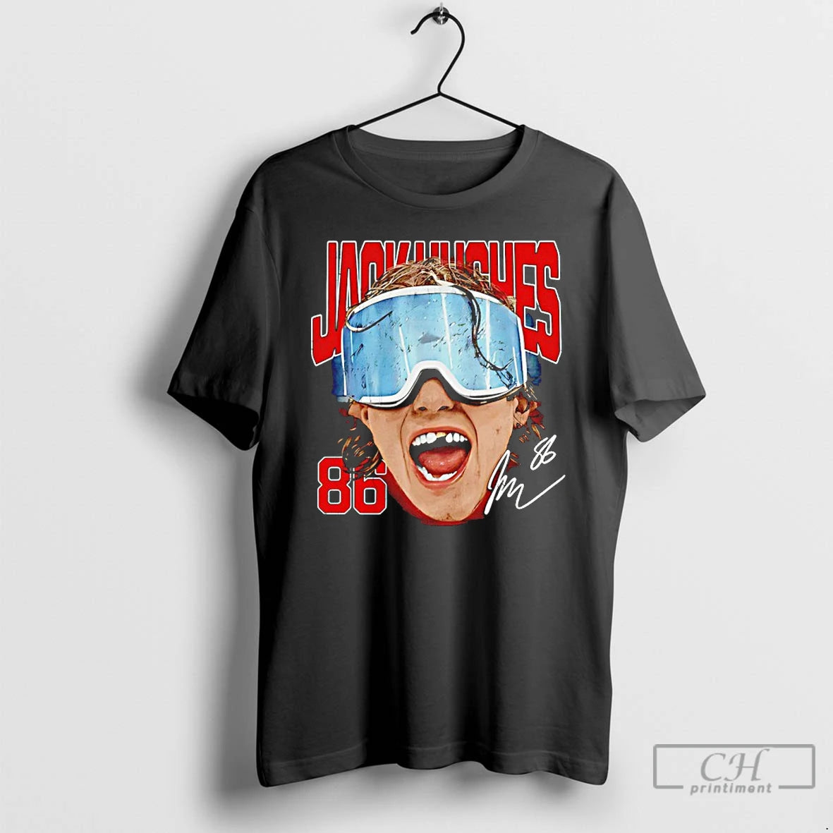 Classic Jack Hughes New Jersey Devils Goggles 2026 Big Head Signature T-Shirts, Hoodie, Sweatshirt | HypeDripTees.com