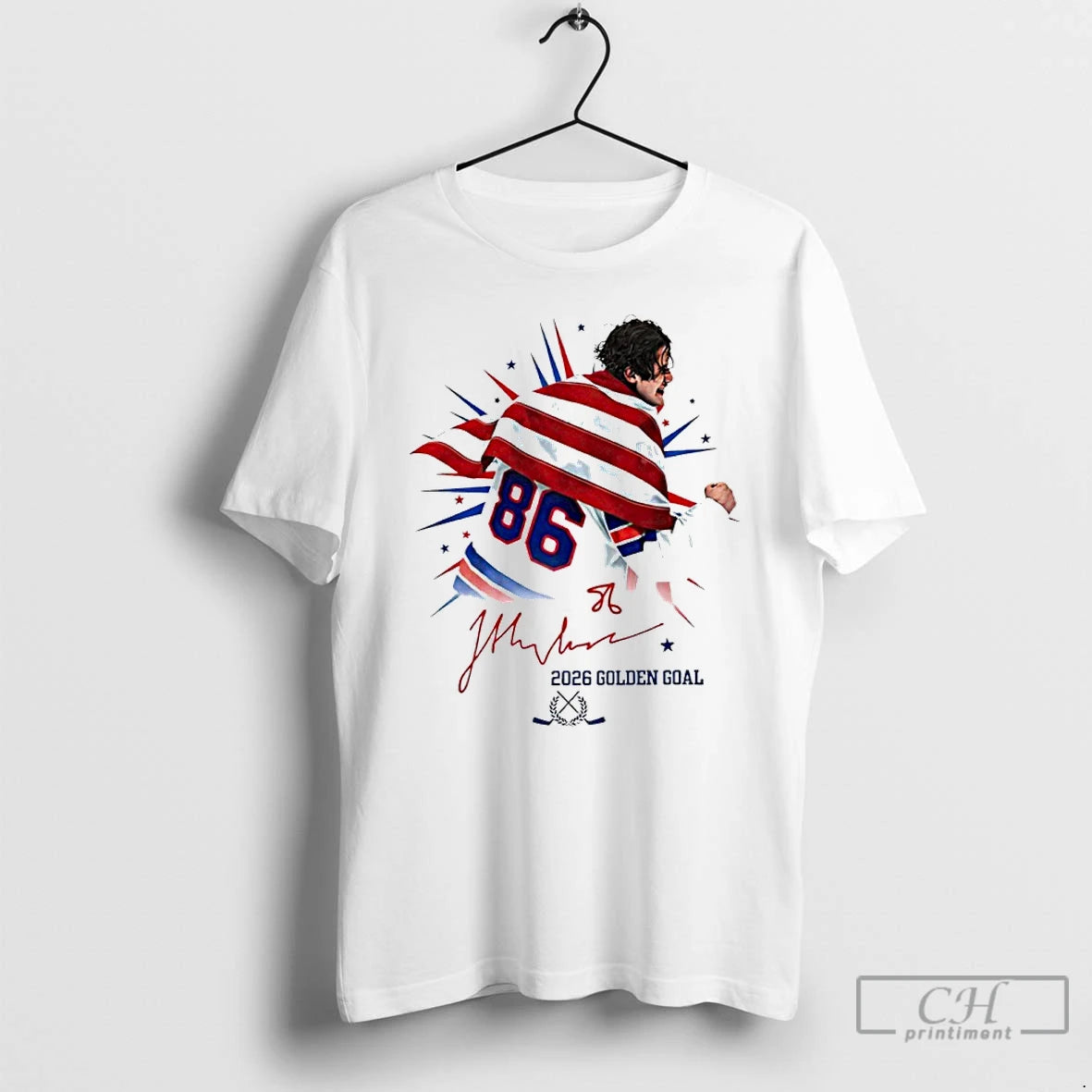 Classic Jack Hughes Usa Hockey Team 2026 Golden Goal Signature T-Shirts, Hoodie, Sweatshirt | HypeDripTees.com