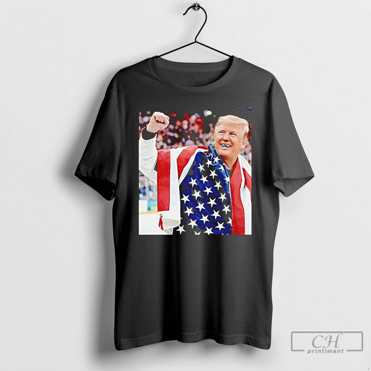 Classic Jack Hughes X Donald Trump Usa Hockey Champions 2026 Olympic American Flag T Shirts Hoodie, Sweatshirt