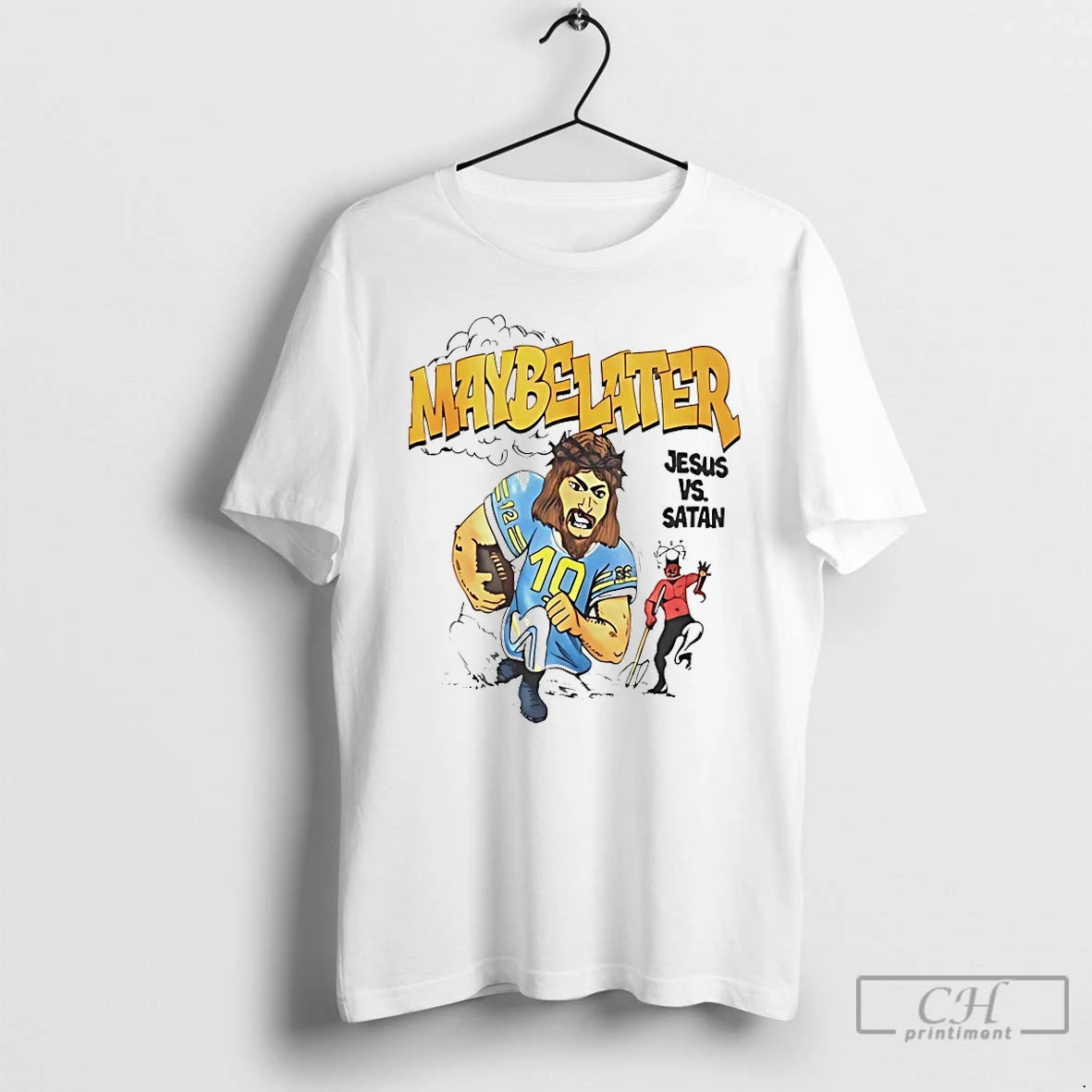 Classic Jared Mccain Maybe Later Jesus Vs Satan T-Shirts, Hoodie, Sweatshirt | HypeDripTees.com