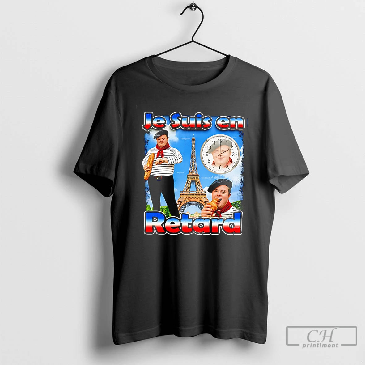 Classic Je Suis En Retard Graphic T-Shirts, Hoodie, Sweatshirt | HypeDripTees.com
