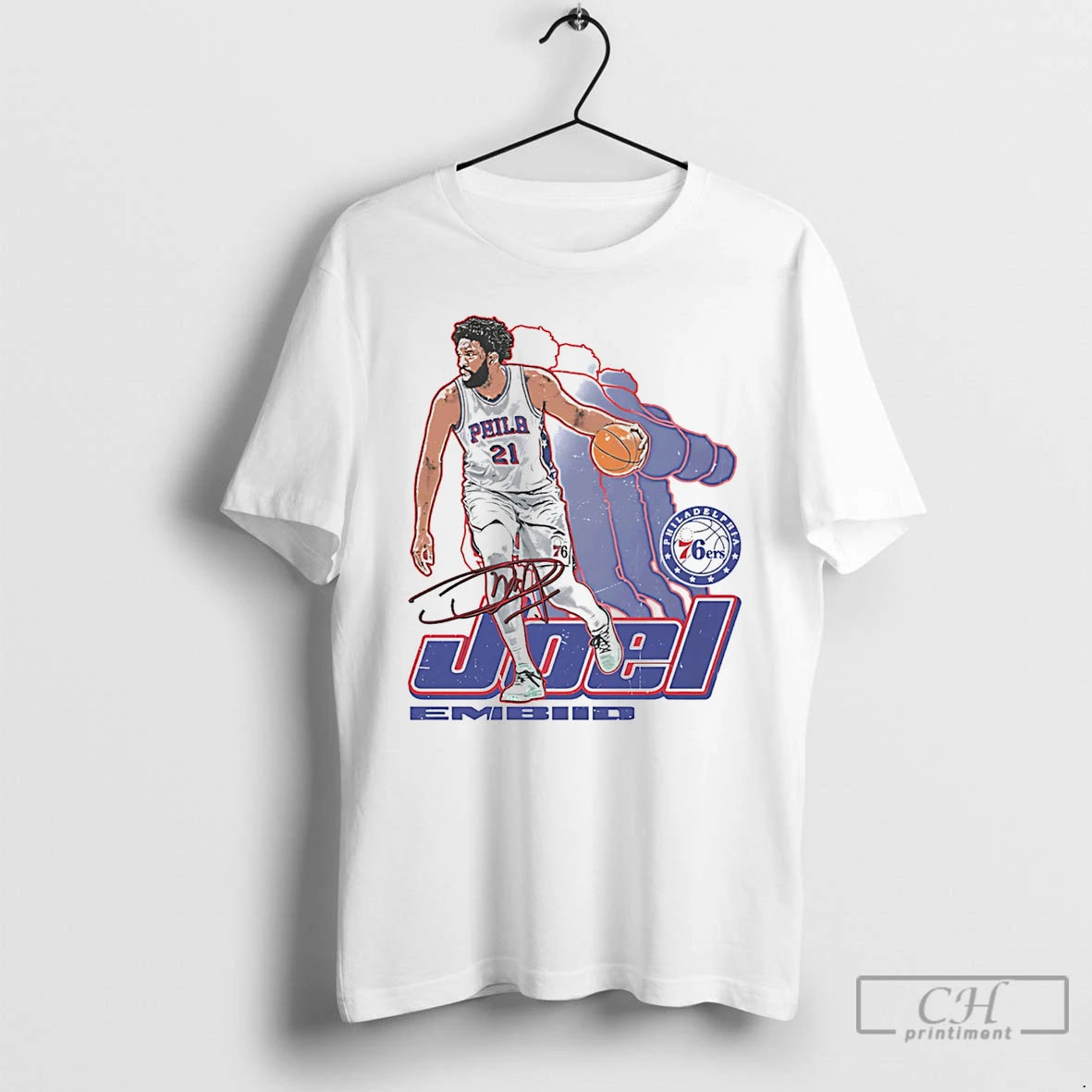 Classic Joel Embiid Philadelphia 76ers Retro Signature T-Shirts, Hoodie, Sweatshirt | HypeDripTees.com