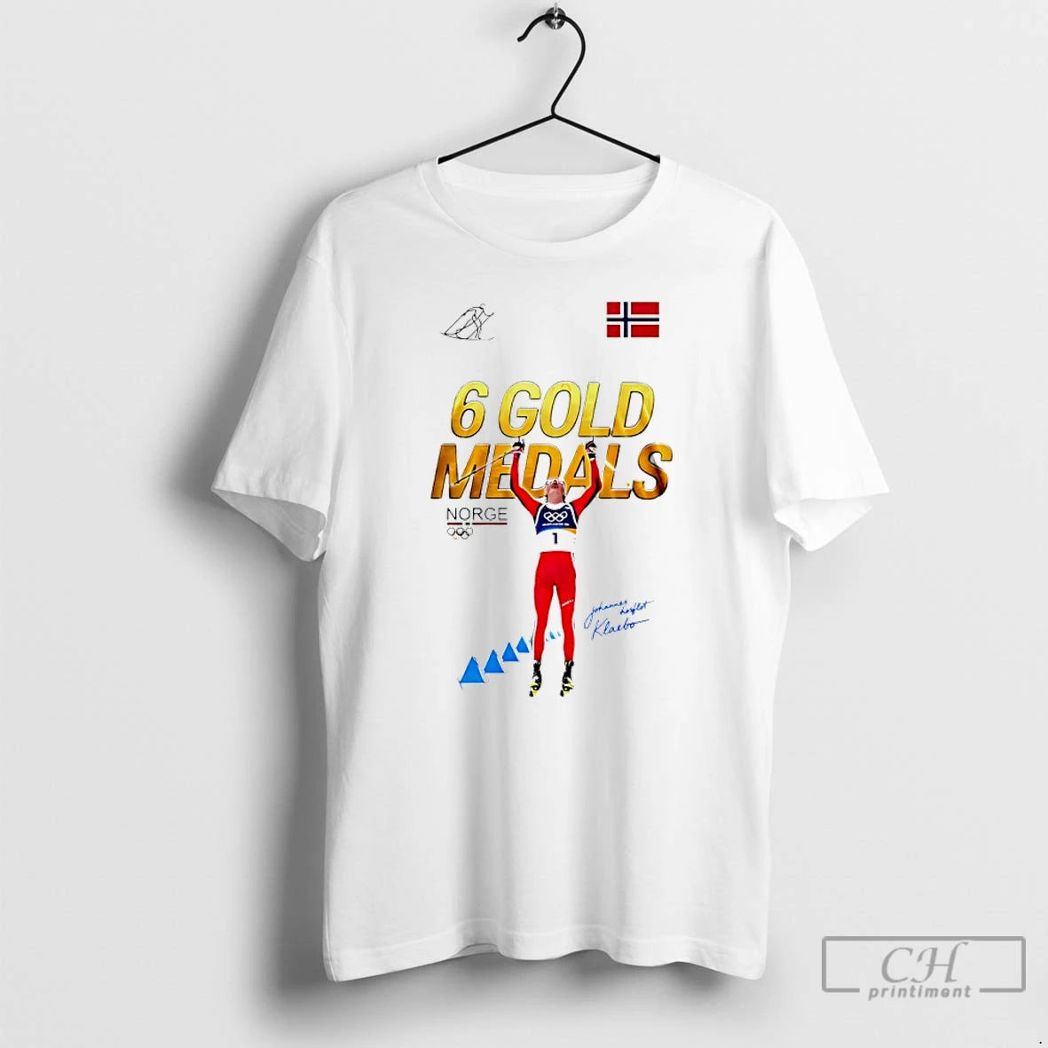 Classic Johannes Hoesflot Klaebo Six Gold Medals Milano Cortina 2026 T-Shirts, Hoodie, Sweatshirt | HypeDripTees.com