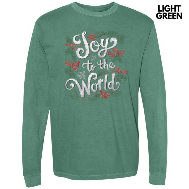 Classic Joy To The World Long Sleeve Comfort Colors T-Shirt Hoodie, Sweatshirt | HypeDripTees.com