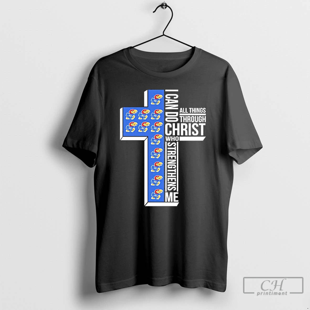 Classic Kansas Jayhawks Cross I Can Do All Things Through Christ Who Strengthen Me