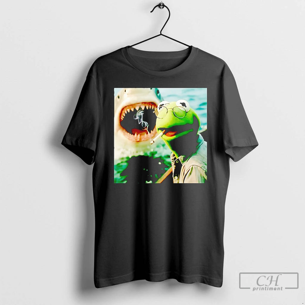 Classic Kermit The Frog Smoking Jaws Muppet Meme