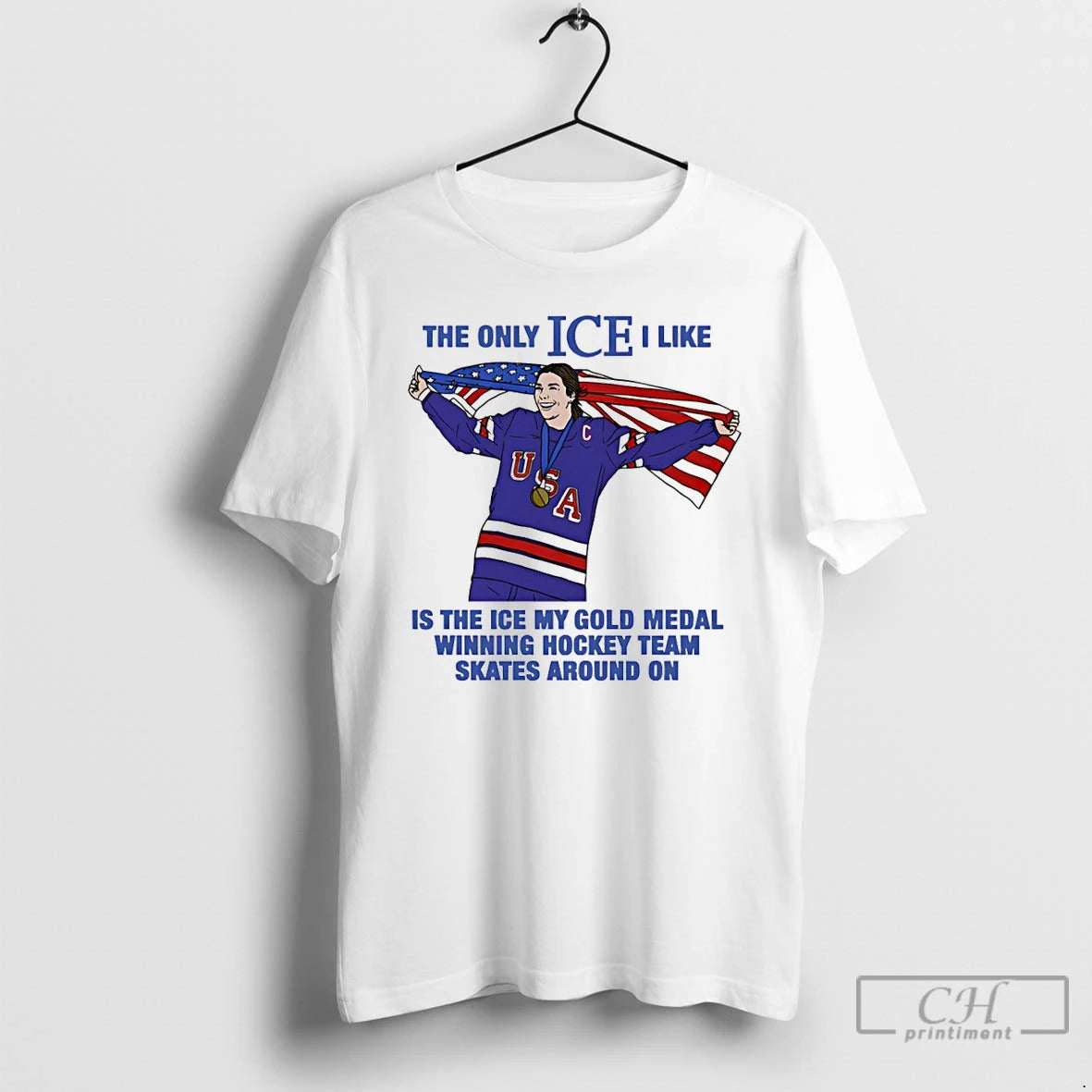 Classic Megan Keller The Only Ice I Like Is The Ice My Gold Medal Winning T-Shirts, Hoodie, Sweatshirt | HypeDripTees.com