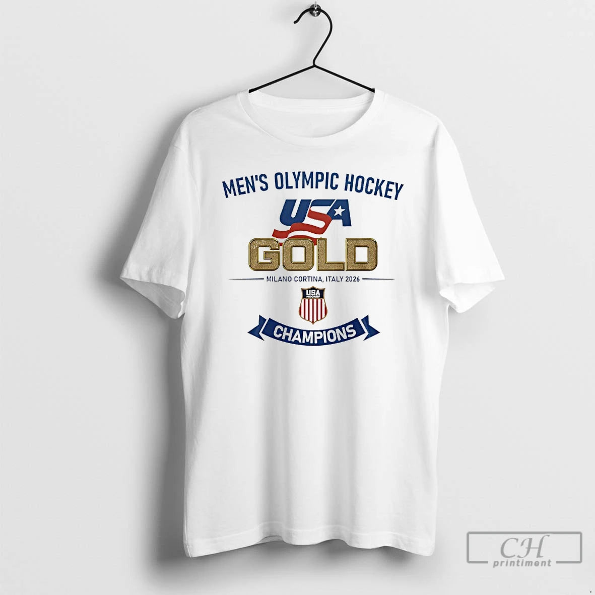 Classic Mens Olympic Hockey Usa Gold Milano Cortina Italy 2026 Usa Hockey Champions T Shirts Hoodie, Sweatshirt