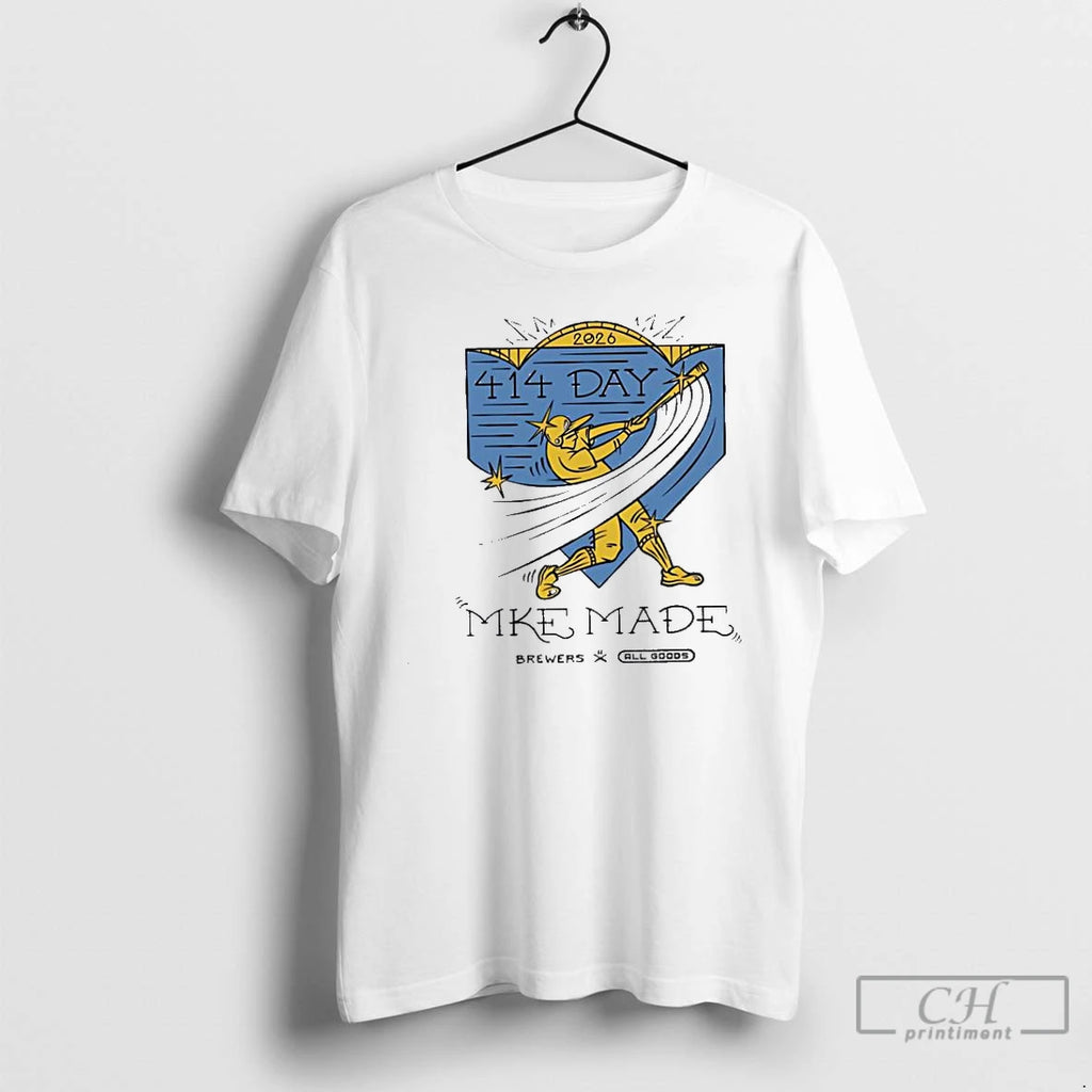 Classic Milwaukee Brewers Baseball Player 414 Day Mke Made 2026