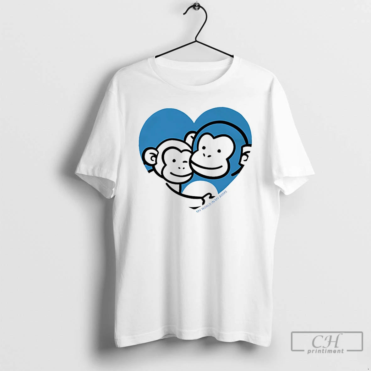 Classic My World In My Arms Punchi Monkeys T-Shirts, Hoodie, Sweatshirt | HypeDripTees.com