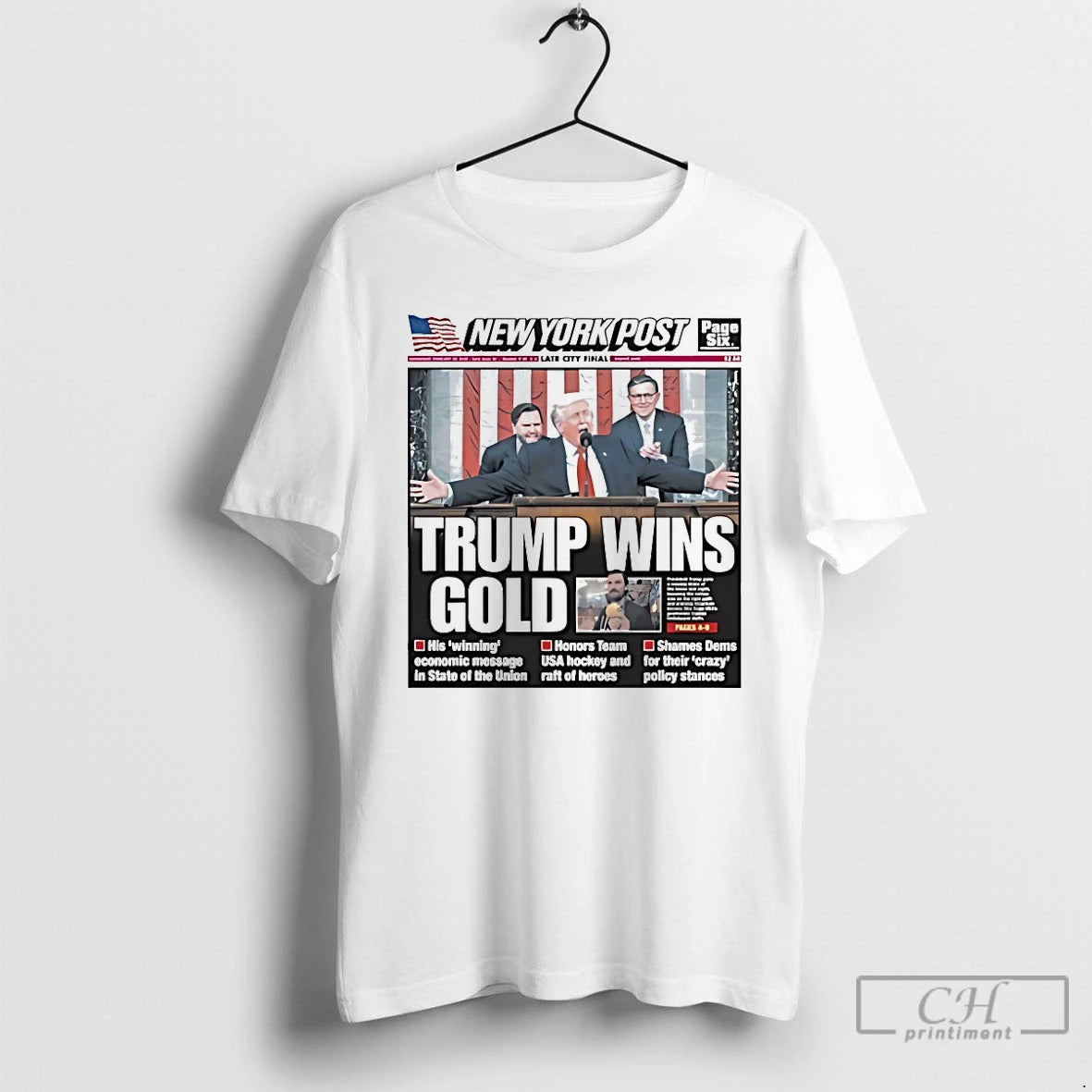 Classic New York Post Trump Wins Gold T-Shirts, Hoodie, Sweatshirt | HypeDripTees.com