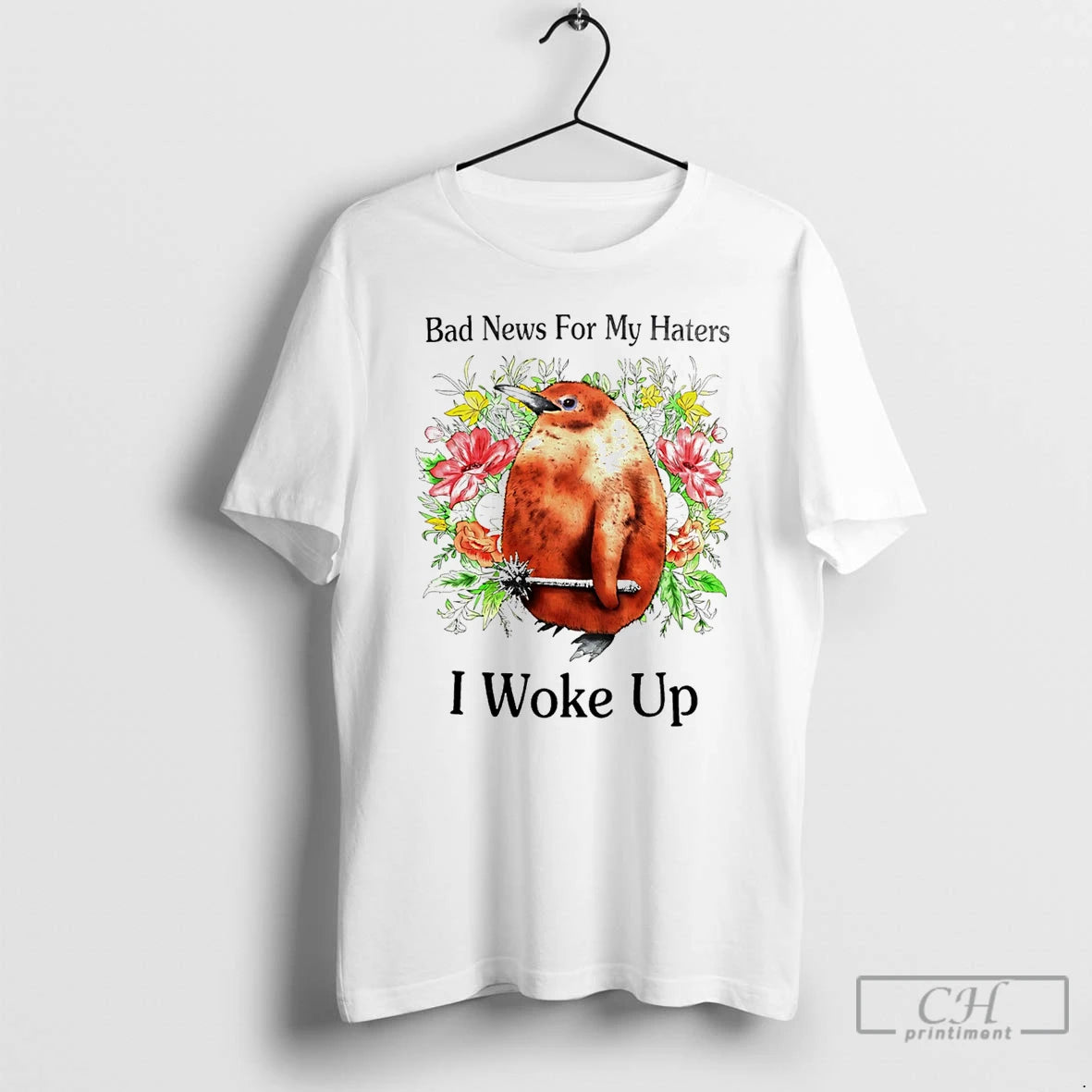 Classic Penguin Bad News For My Haters I Woke Up T-Shirts, Hoodie, Sweatshirt | HypeDripTees.com