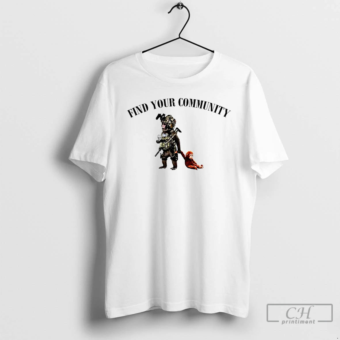 Classic Punch The Monkey Find Your Community T-Shirts, Hoodie, Sweatshirt | HypeDripTees.com