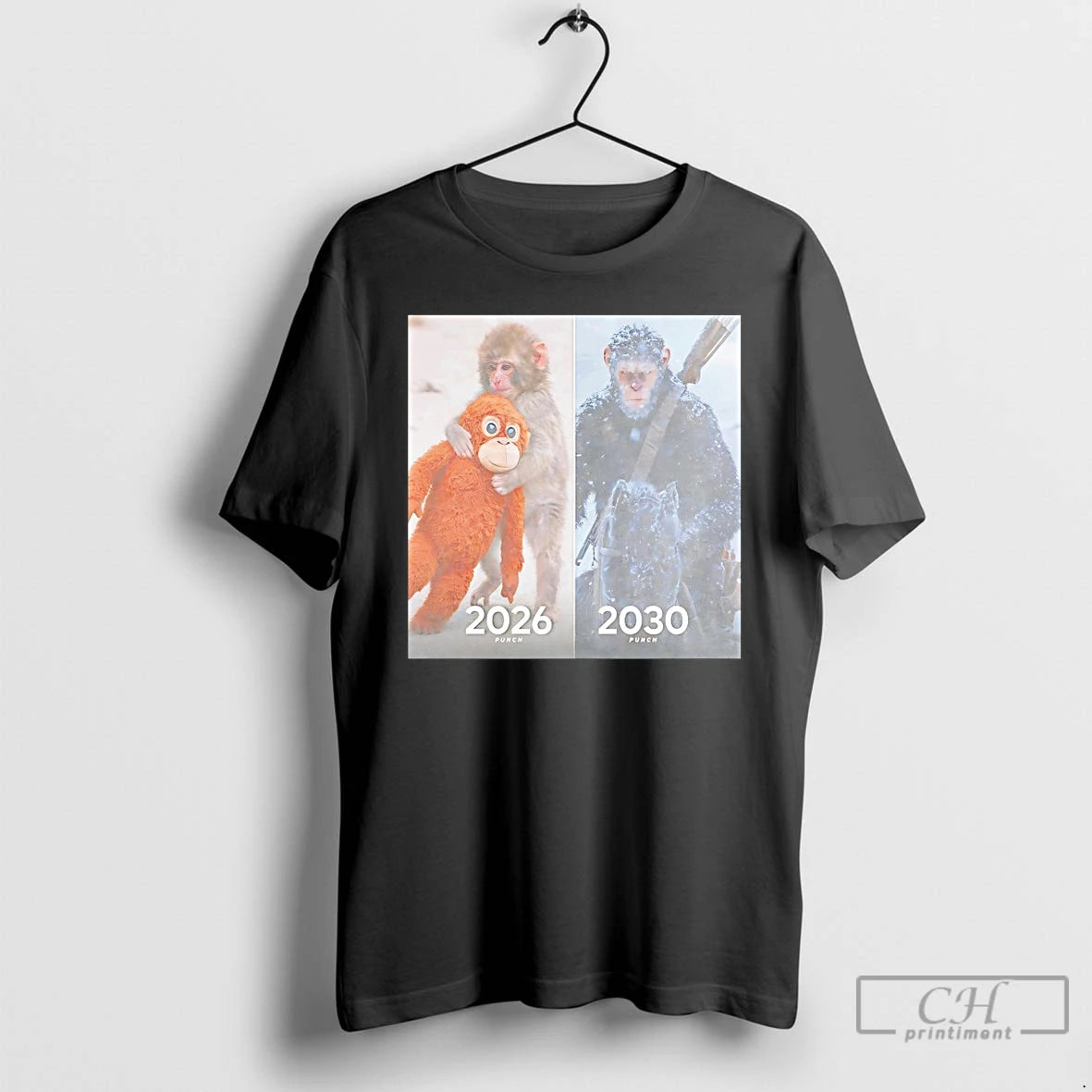 Classic Punch In 2026 And 2030 Monkey Meme T-Shirts, Hoodie, Sweatshirt | HypeDripTees.com