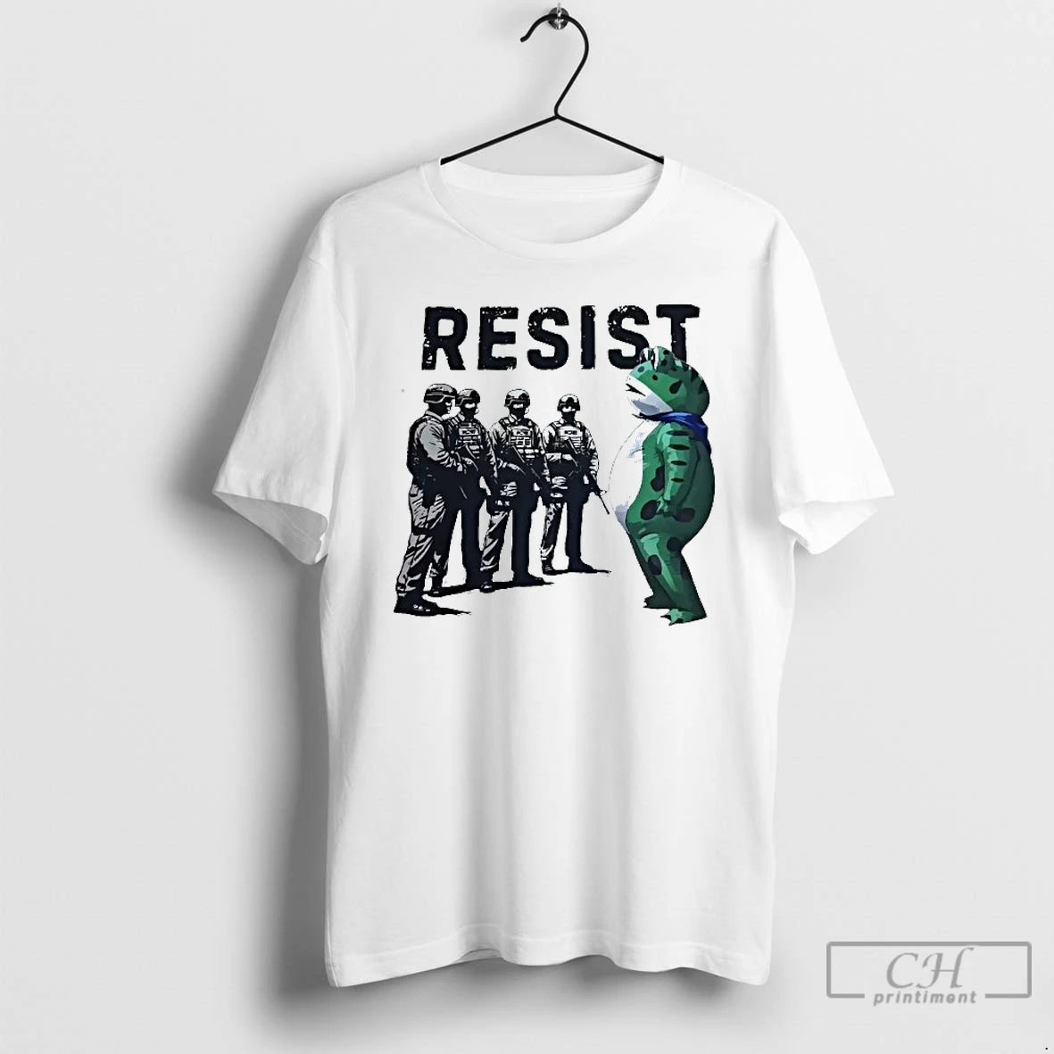 Classic Resist Ice Portland Frog Mens White Tee T Shirts