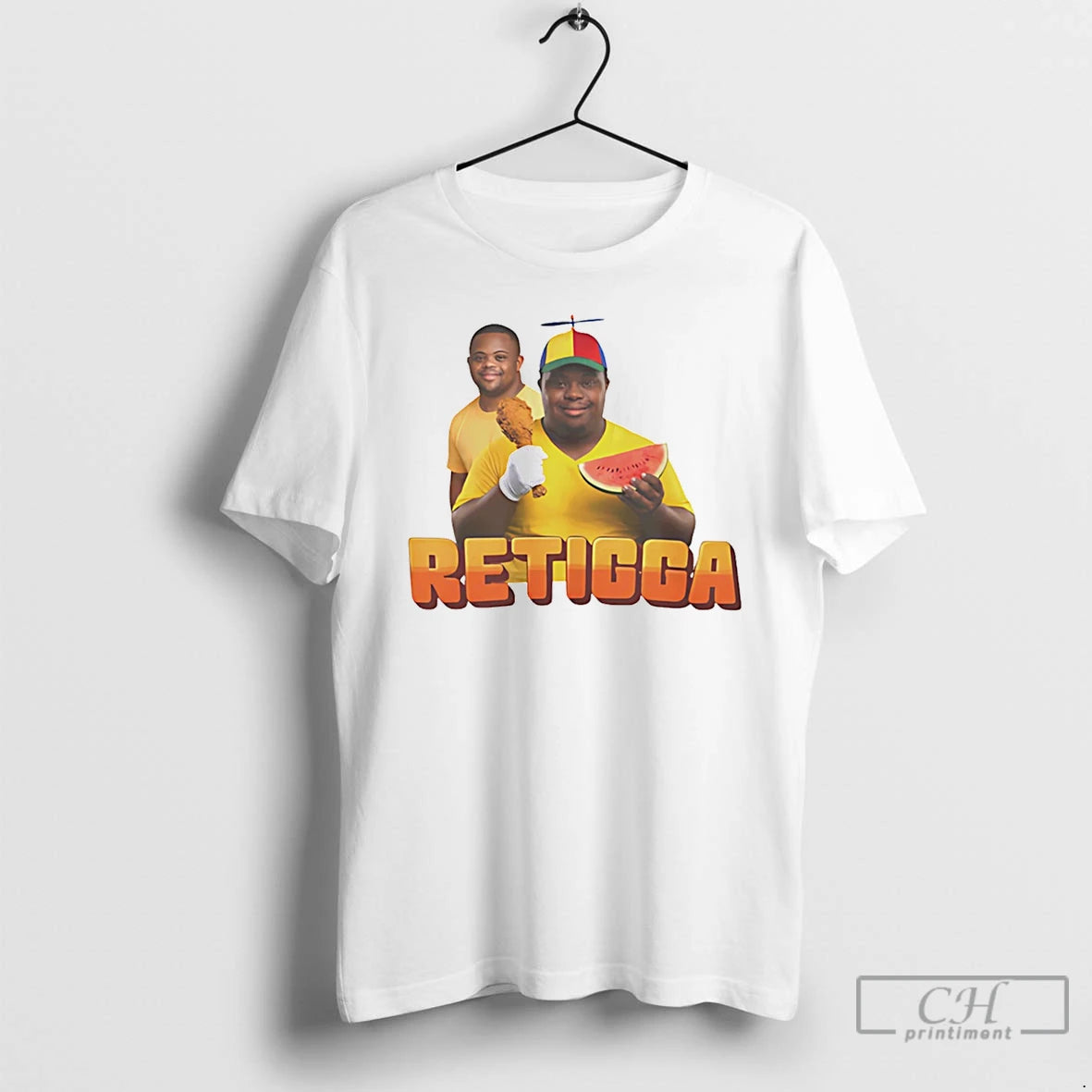 Classic Retigga Fried Chicken And Watermelon Meme T-Shirts, Hoodie, Sweatshirt | HypeDripTees.com