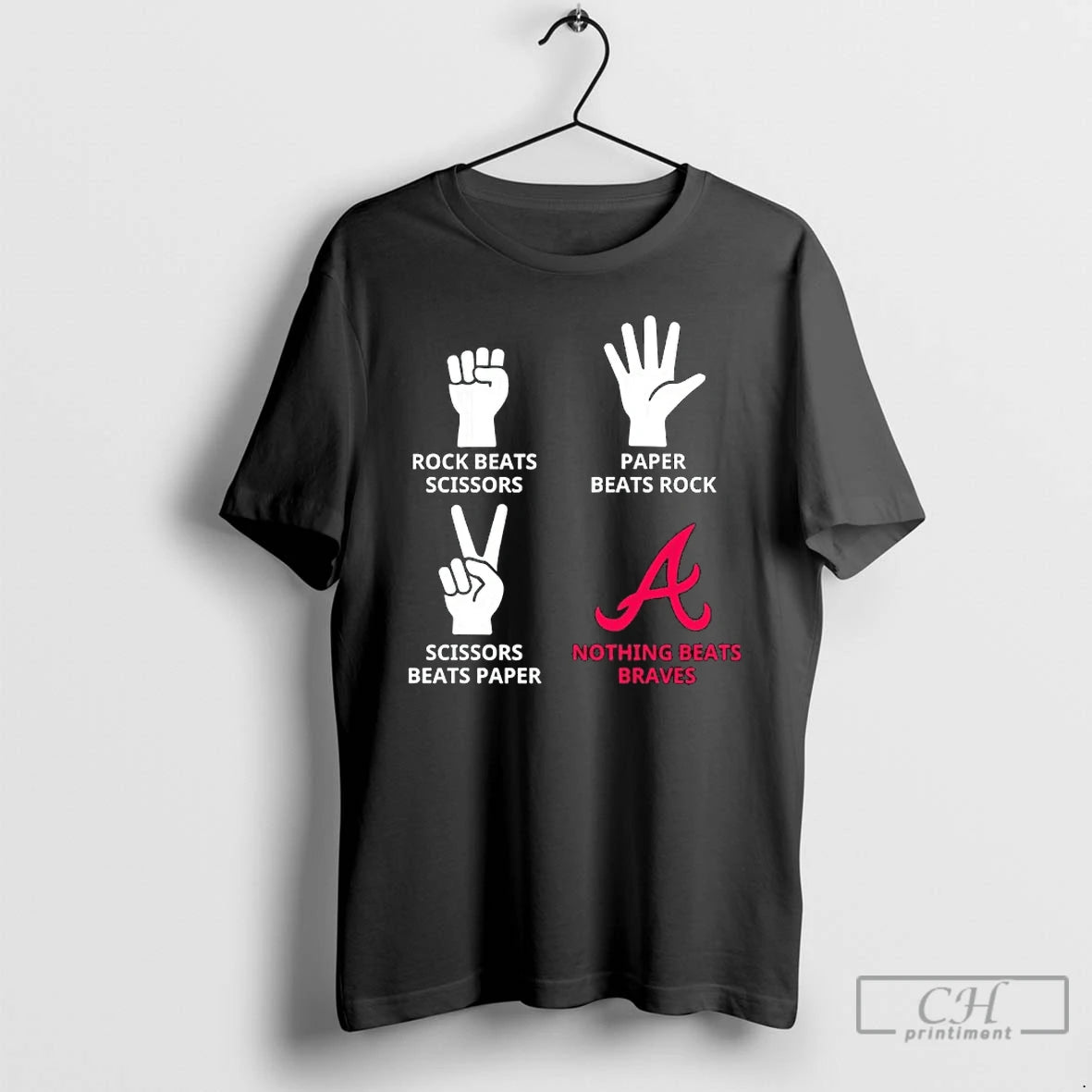 Classic Rock Beats Scissors Paper Beats Rock Scissors Beats Paper Nothing Beats Atlanta Braves T-Shirts, Hoodie, Sweatshirt