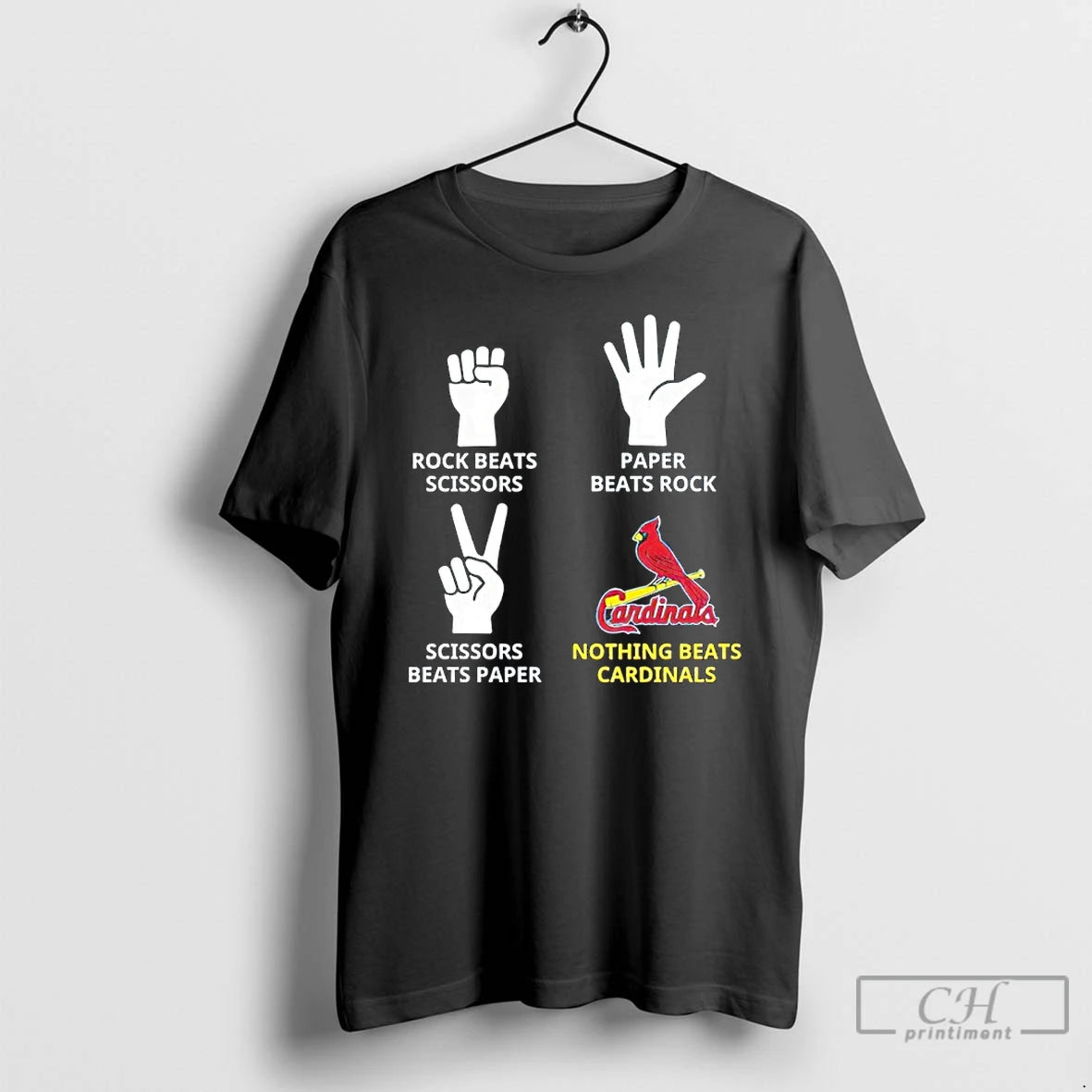 Classic Rock Beats Scissors Paper Beats Rock Scissors Beats Paper Nothing Beats Cardinals T Shirts Hoodie, Sweatshirt