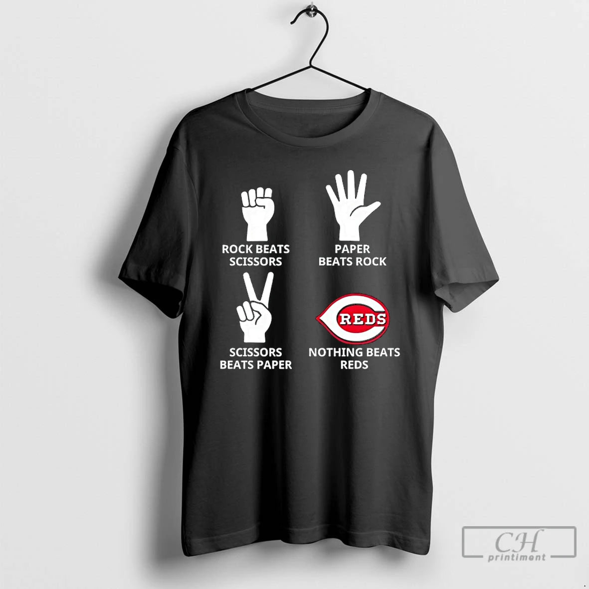 Classic Rock Beats Scissors Paper Beats Rock Scissors Beats Paper Nothing Beats Cincinnati Reds T-Shirts, Hoodie, Sweatshirt