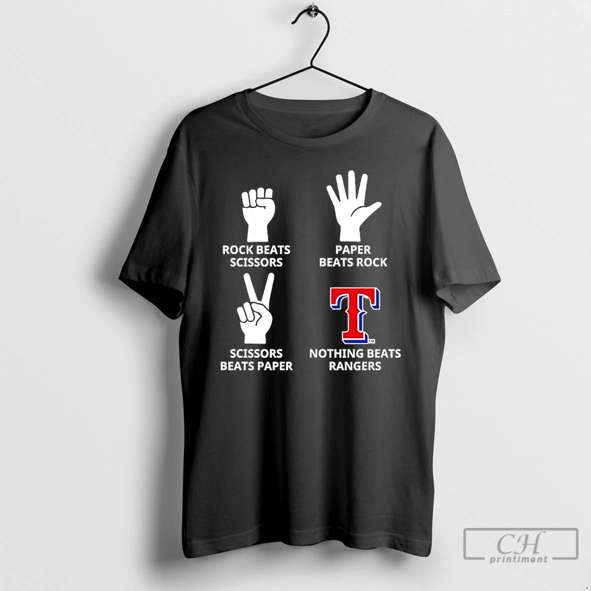 Classic Rock Beats Scissors Paper Beats Rock Scissors Beats Paper Nothing Beats Texas Rangers T-Shirts, Hoodie, Sweatshirt