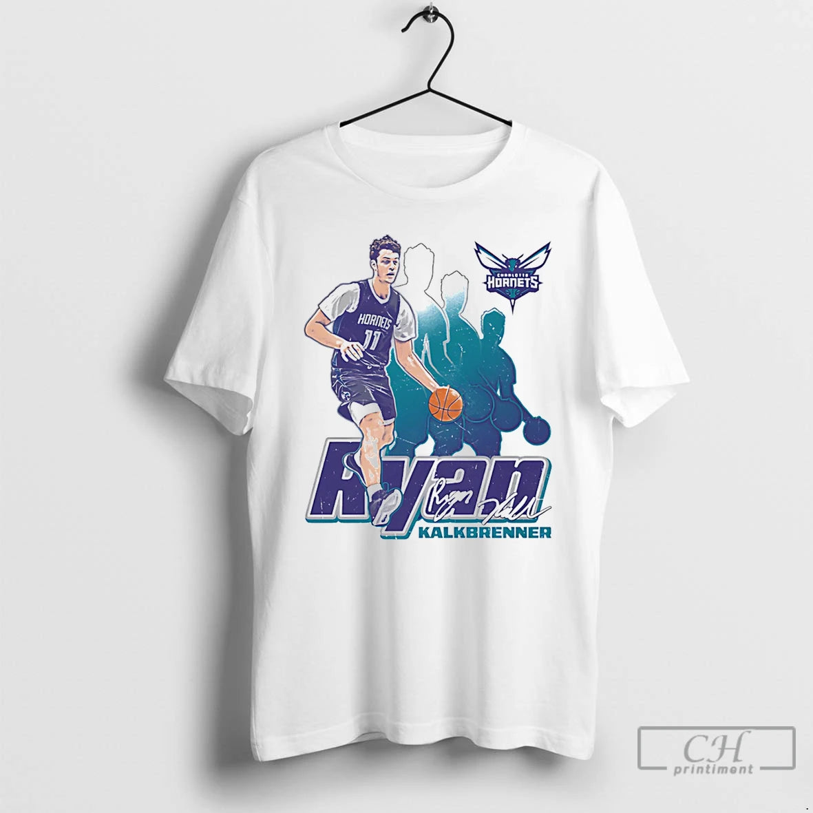 Classic Ryan Kalkbrenner Charlotte Hornets Retro Signature T-Shirts, Hoodie, Sweatshirt | HypeDripTees.com