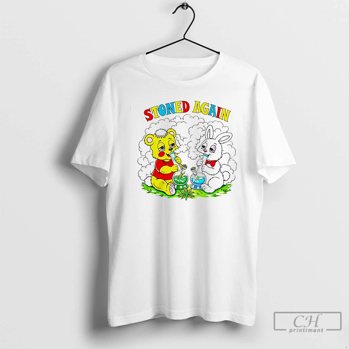 Classic Stoned Again Rabbits And Bears Smoke Weeds T-Shirts, Hoodie, Sweatshirt | HypeDripTees.com